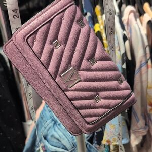 Victoria's Secret Purple Quilted Clutch with Chevron Design